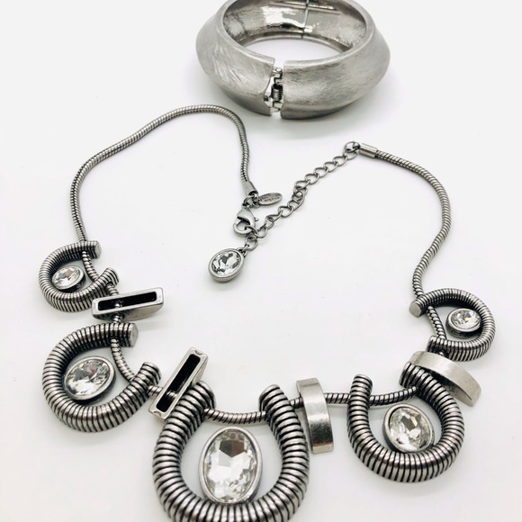 Vintage Modernist Bracelet & Statement Necklace - Picture 15 of 15